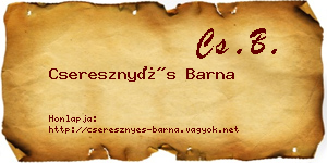 Cseresznyés Barna névjegykártya